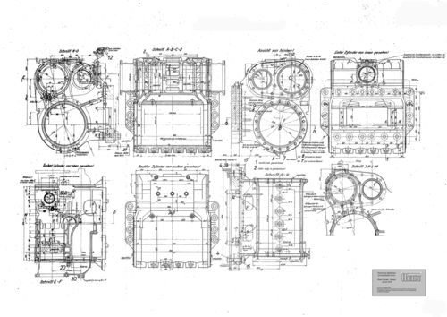 Außenzylinder Baureihe 45 Modellbauzeichnung