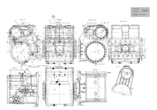 Zylinder für Baureihe 01 Modellbauzeichnung
