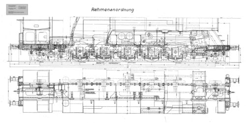 D.R.G. Güterzug-Tenderlok Baureihe 85 - Rahmenanordnung
