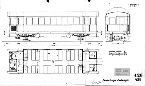 Borsig 1. Entwurf eines Dampftriebwagens für D.R.G.