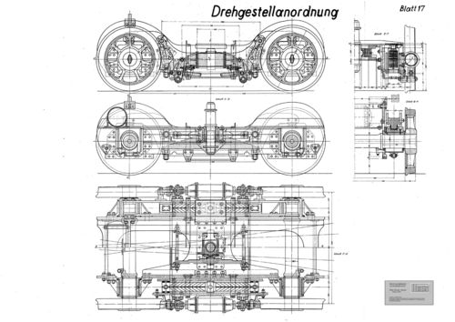 Drehgestelle Baureihe 62 Modellbauzeichnung
