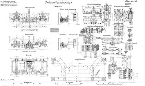 K.P.E.V. Personenzuglokomotive Gattung  P 8 - Drehgestell Ausgabe 1911