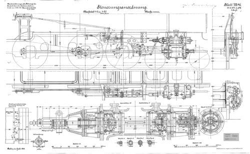 K.P.E.V. Personenzuglokomotive Gattung  P 8 - Steuerungsanordnung