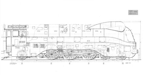 D.R.G. Schnellzuglokomotive Baureihe 03.10 - Ansichten (3 Blatt)