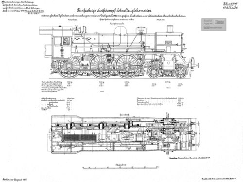 K.P.E.V. Schnellzuglokomotive Gattung  S 10 - Ansichten