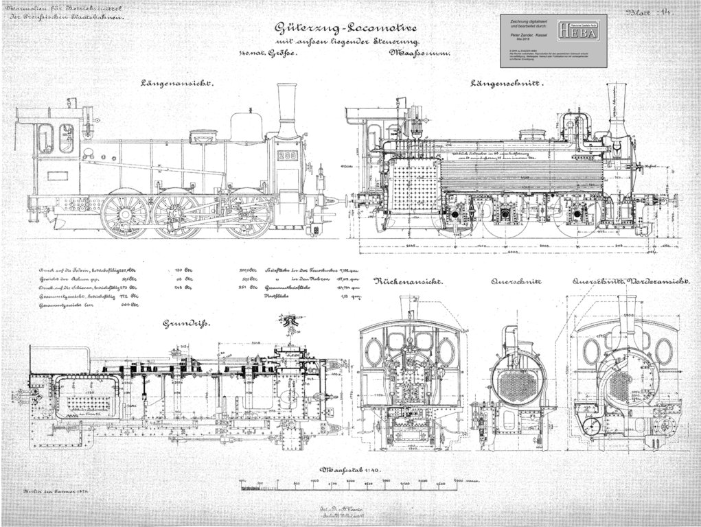 K.P.E.V. Güterzuglokomotive preuß. G 3 mit Außensteuerung
