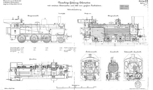 K.P.E.V. Güterzuglokomotive preuß. G 5.2 Verbundanordnung