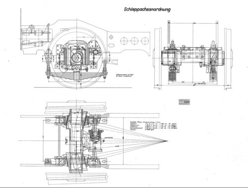 Schleppachse Baureihe 03.10 Modellbauzeichnung
