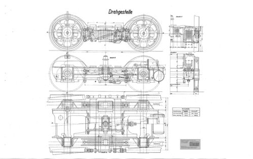 Drehgestell Baureihe 04 Modellbauzeichnung